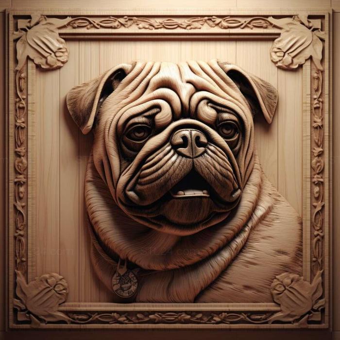 Nature and animals (Pug dog 2, NATURE_3734) 3D models for cnc